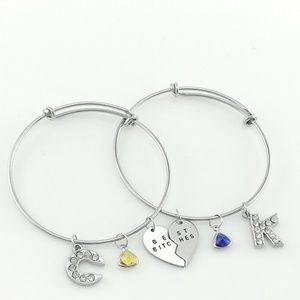 Two best bitches charm bracelet